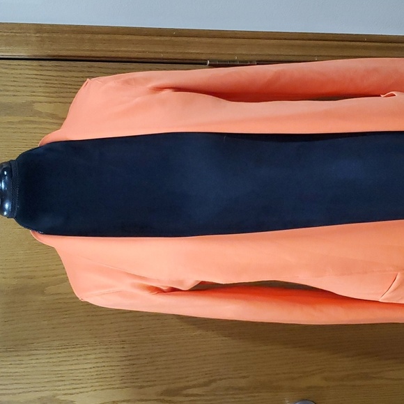 Carolina Belle Montreal NWT open front long line pocketed cardigan top orange - Picture 3 of 8